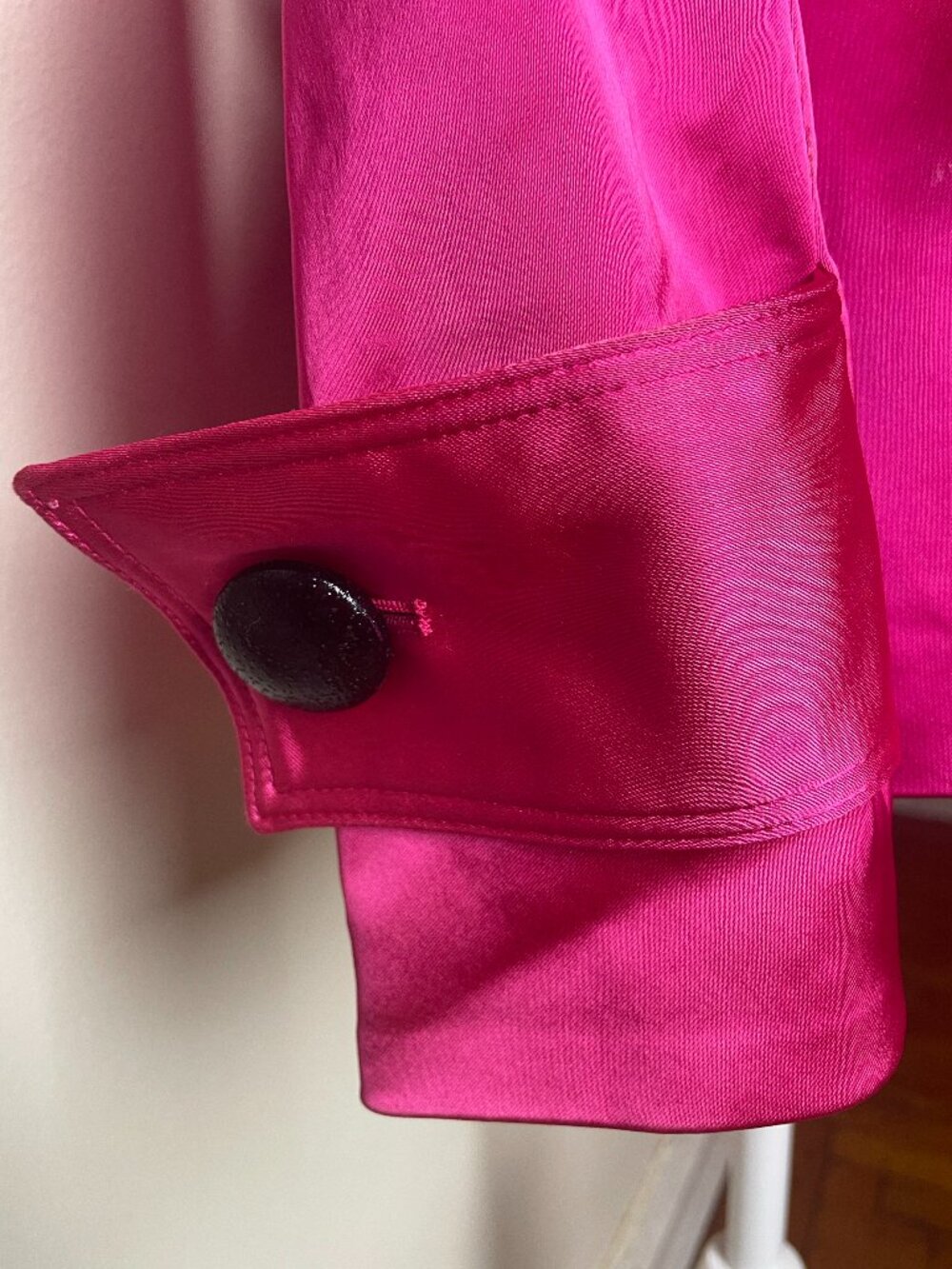 Cache Vintage Hot Pink Women's Double-Breasted Trench Coat/Jacket w/belt Size XS - Picture 11 of 16